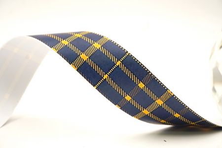 Marineblaues und Goldenes Karoband_AI